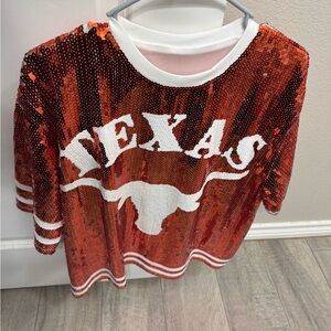 Texas Sequin Short Sleeve Top